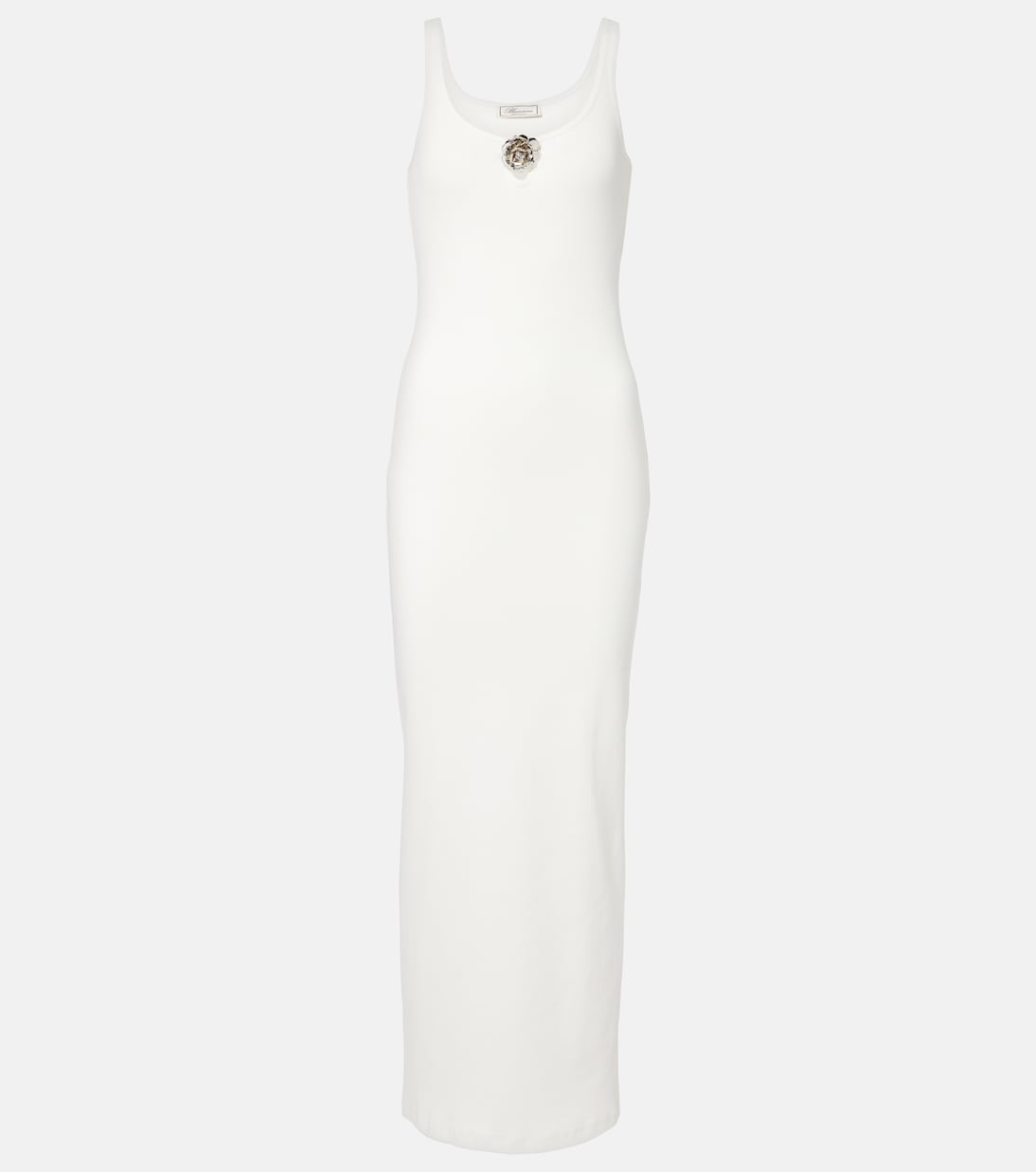  Abito lungo in maglia a costine di cotone Blumarine